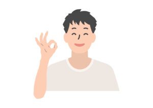 okポーズの男性